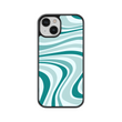Load image into Gallery viewer, Blue Swirls Phone Case- Black Border