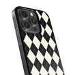 Load image into Gallery viewer, Black Argyle Phone Case- Black Border