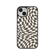 Load image into Gallery viewer, Black Wavy Checkers Phone Case- Black Border