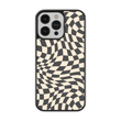Load image into Gallery viewer, Black Wavy Checkers Phone Case- Black Border