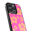 Load image into Gallery viewer, Pink and Orange Hibiscus Phone Case- Black Border