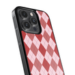 Load image into Gallery viewer, Red Argyle Phone Case- Black Border