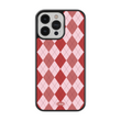 Load image into Gallery viewer, Red Argyle Phone Case- Black Border