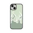 Load image into Gallery viewer, Sage Green Flames Phone Case- Black Border