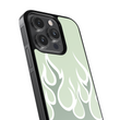 Load image into Gallery viewer, Sage Green Flames Phone Case- Black Border