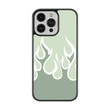 Load image into Gallery viewer, Sage Green Flames Phone Case- Black Border