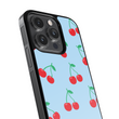 Load image into Gallery viewer, Blue Cherries Phone Case- Black Border