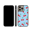 Load image into Gallery viewer, Blue Cherries Phone Case- Black Border