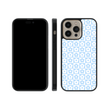 Load image into Gallery viewer, Blue Flower Checkers Phone Case- Black Border