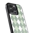 Load image into Gallery viewer, Green Argyle Phone Case- Black Border