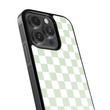 Load image into Gallery viewer, Sage Green Checkers Phone Case- Black Border