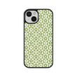 Load image into Gallery viewer, Green Flower Checkers Phone Case- Black Border