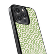 Load image into Gallery viewer, Green Flower Checkers Phone Case- Black Border