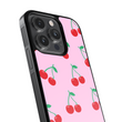 Load image into Gallery viewer, Pink Cherries Phone Case- Black Border