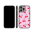 Load image into Gallery viewer, Pink Cherries Phone Case- Black Border