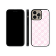Load image into Gallery viewer, Pink Flower Checkers Phone Case- Black Border