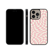 Load image into Gallery viewer, Pink Wavy Checkers Phone Case- Black Border