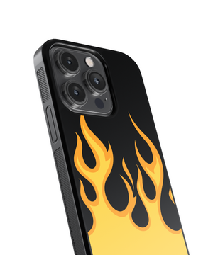 Orange Flames Phone Case- Black Border