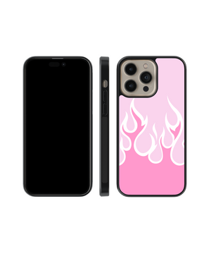 Pink Flames Phone Case- Black Border