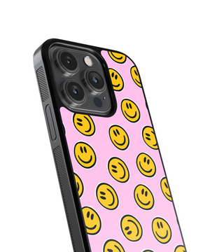 Pink Smiley Phone Case- Black Border
