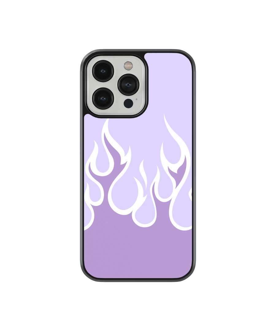 Purple Flames Phone Case- Black Border