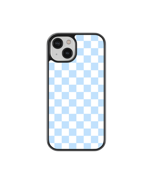 Blue Checkers Phone Case- Black Border