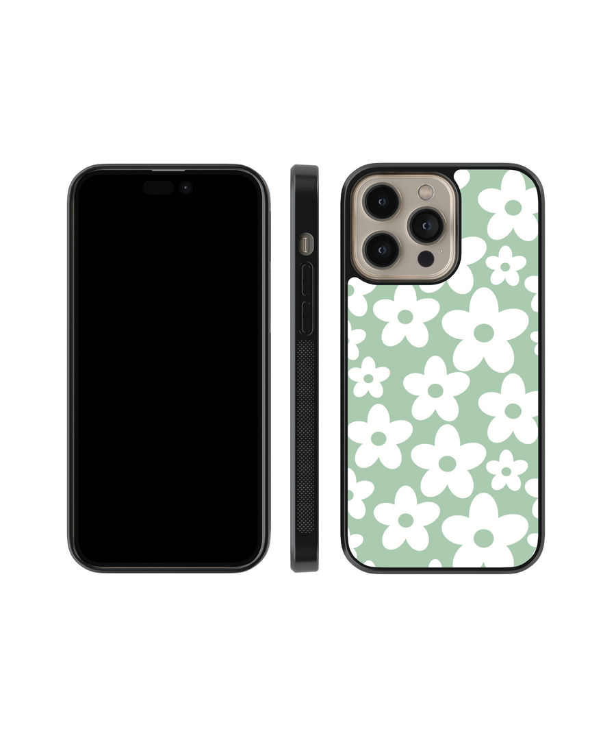 Green in Bloom Phone Case- Black Border