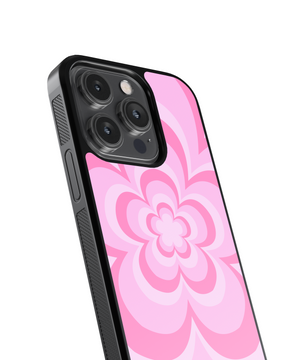 Pink Flower Power Phone Case- Black Border