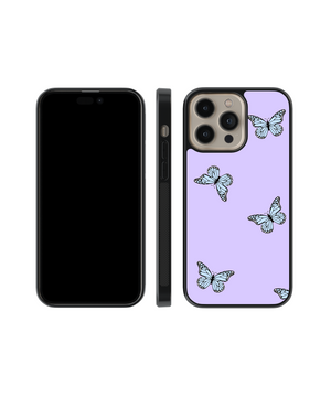 Purple Butterfly Phone Case- Black Border